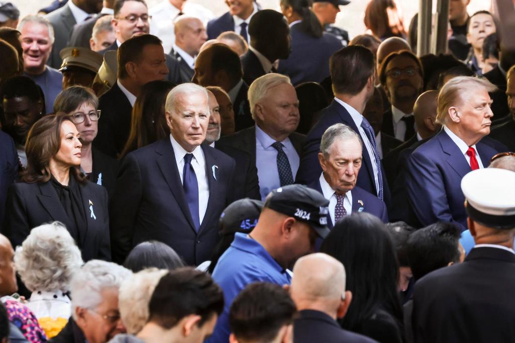 Harris y Trump se reencuentran con un cordial apretón de manos en homenaje a víctimas 11-S
