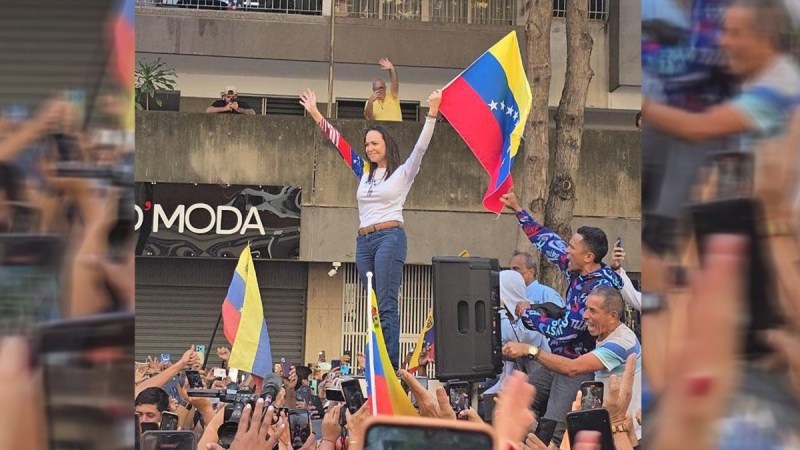 “Venezuela será libre”: María Corina Machado reaparece en protesta tras 133 días de clandestinidad