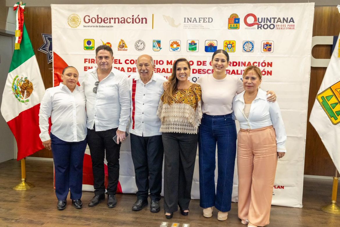 Estefanía Mercado atestigua firma de convenio entre INAFED y gobierno de Quintana Roo para fortalecer a los municipios